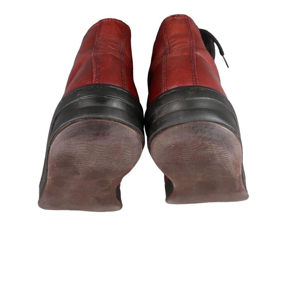 Kenneth Cole Shoes Womens 7.5 Sneaker Boot Leather Red Casual Port Authority Mid - Picture 11 of 15